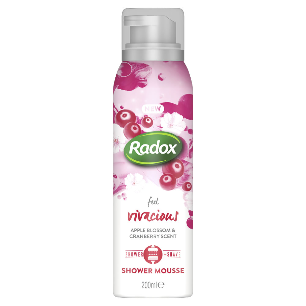 Radox Feel Vivacious Apple Blossom & Cranberry Shower Mousse 200ml Image