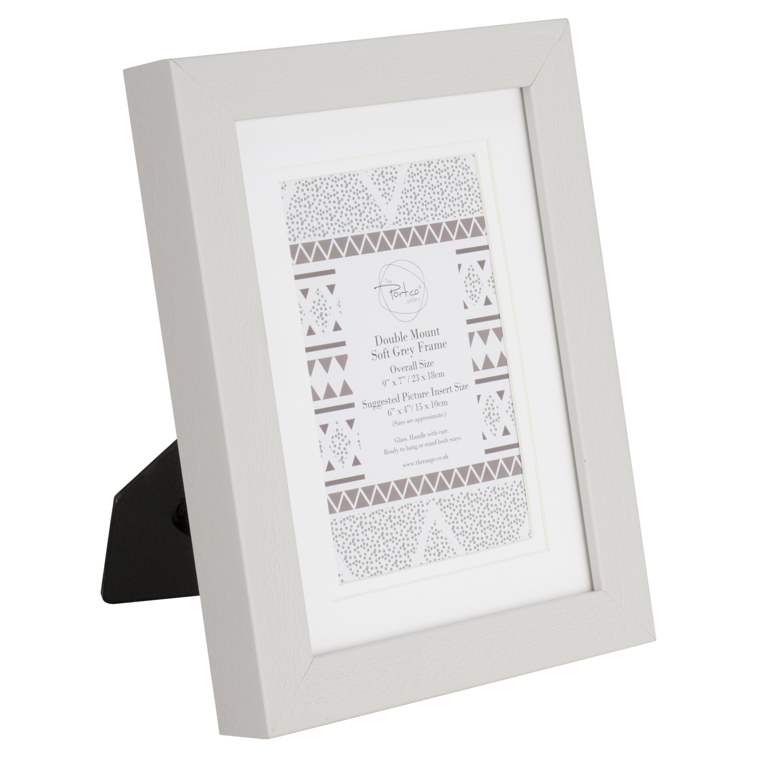 The Port. Co Gallery Soft Grey Double Mounted Photo Frame 6 x 4 inch Image 2