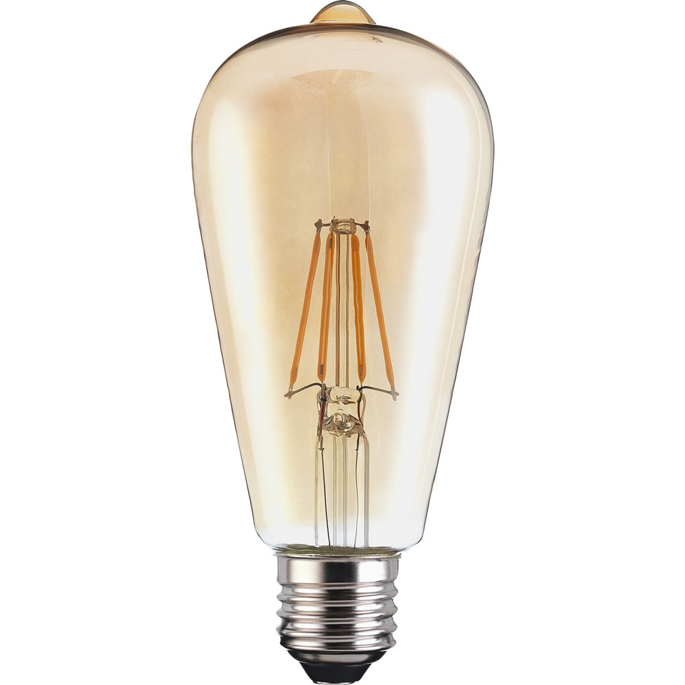TCP 1 pack Screw E27/ES LED 4W 380 Lumens ST64 Vintage Filament Light Bulb Image 2