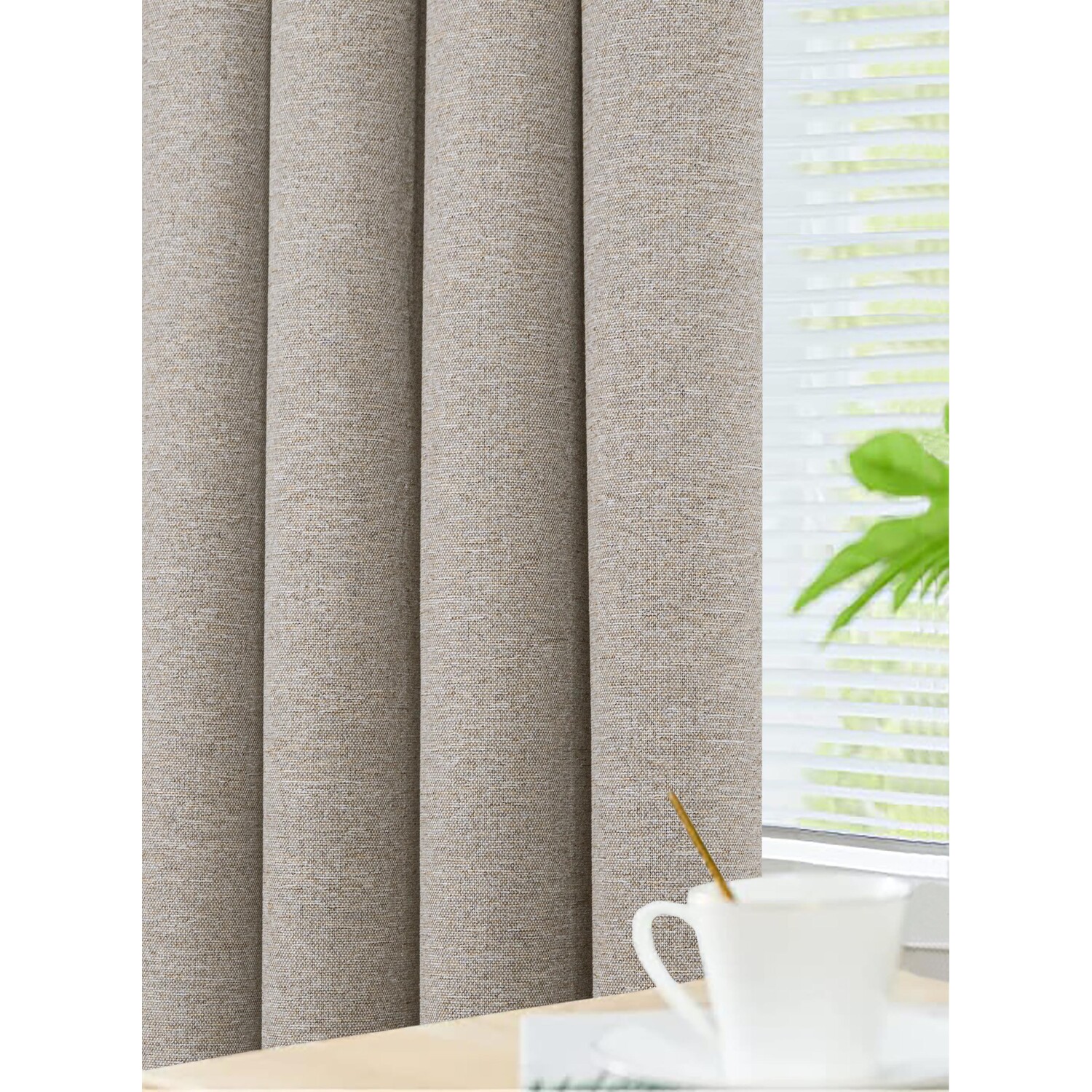 Divante Dusk Blackout Thermal Curtains - Natural / 229cm Image 4