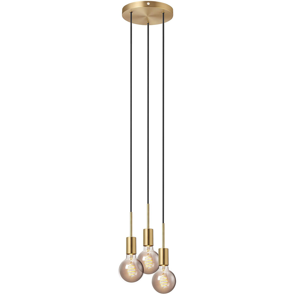 Nordlux Paco E27 3-Spot Brass Pendant Light Image 4