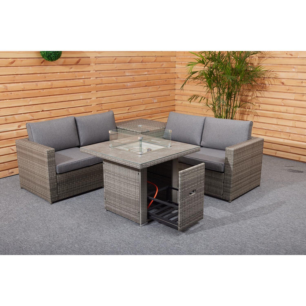 Malay New Hampshire Grey Conversation Firepit Lounge Set Image 2