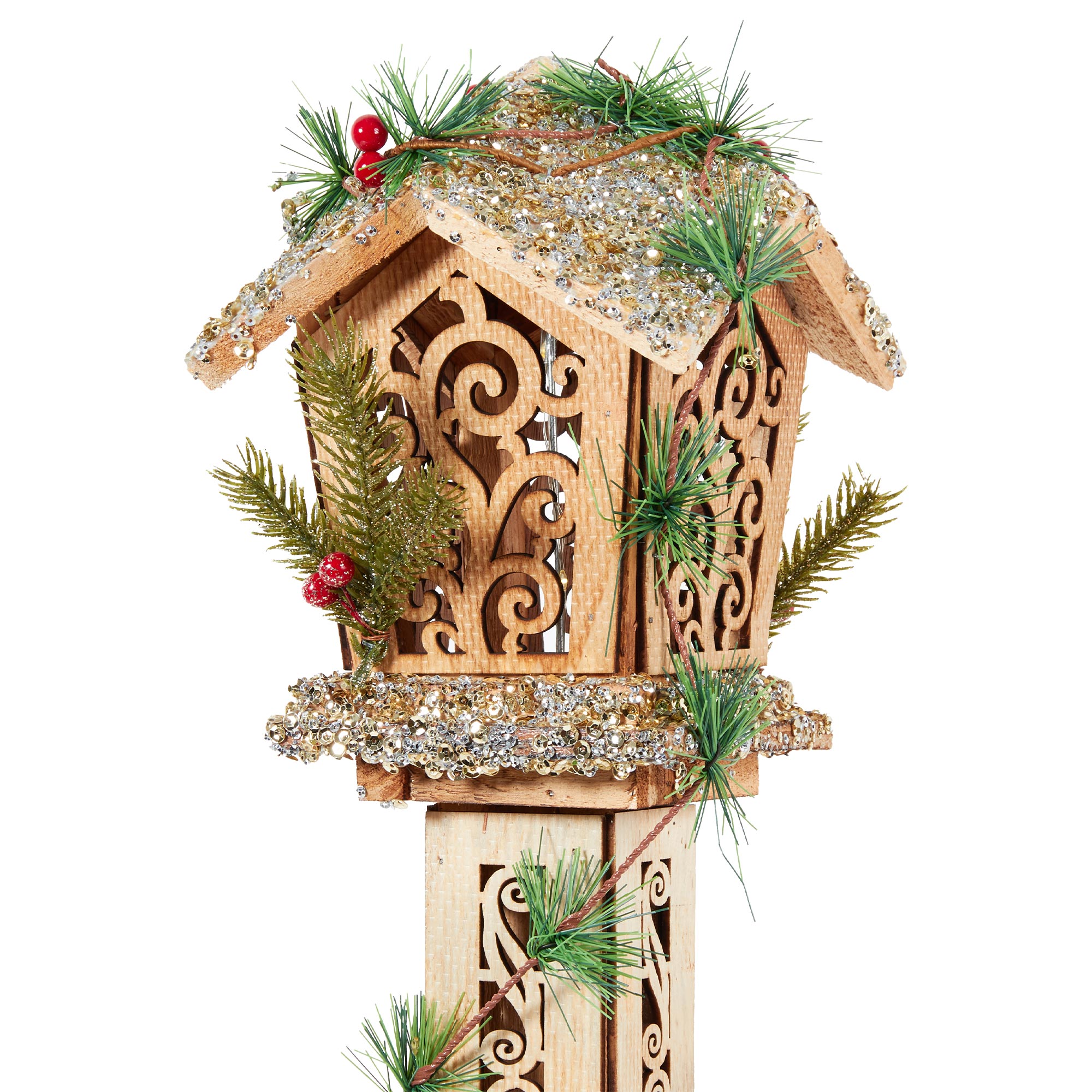 LED Wooden Traditional Lantern Image 3