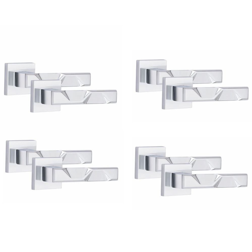 Golden Grace Polished Chrome Modern Nova Premium Door Handle Set 4 Pack Image 1