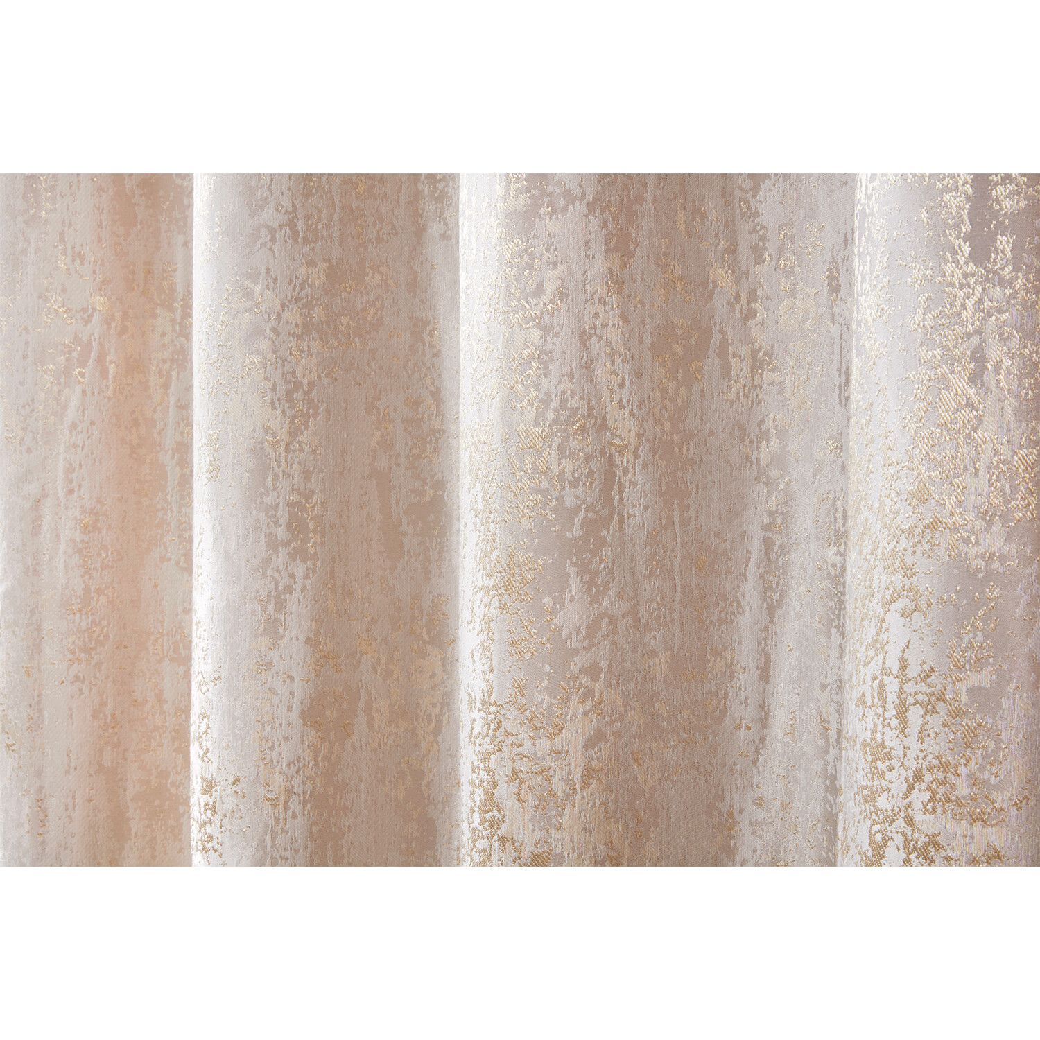 Divante Agadir Champagne Jacquard Eyelet Curtains 168 x 229cm Image 4