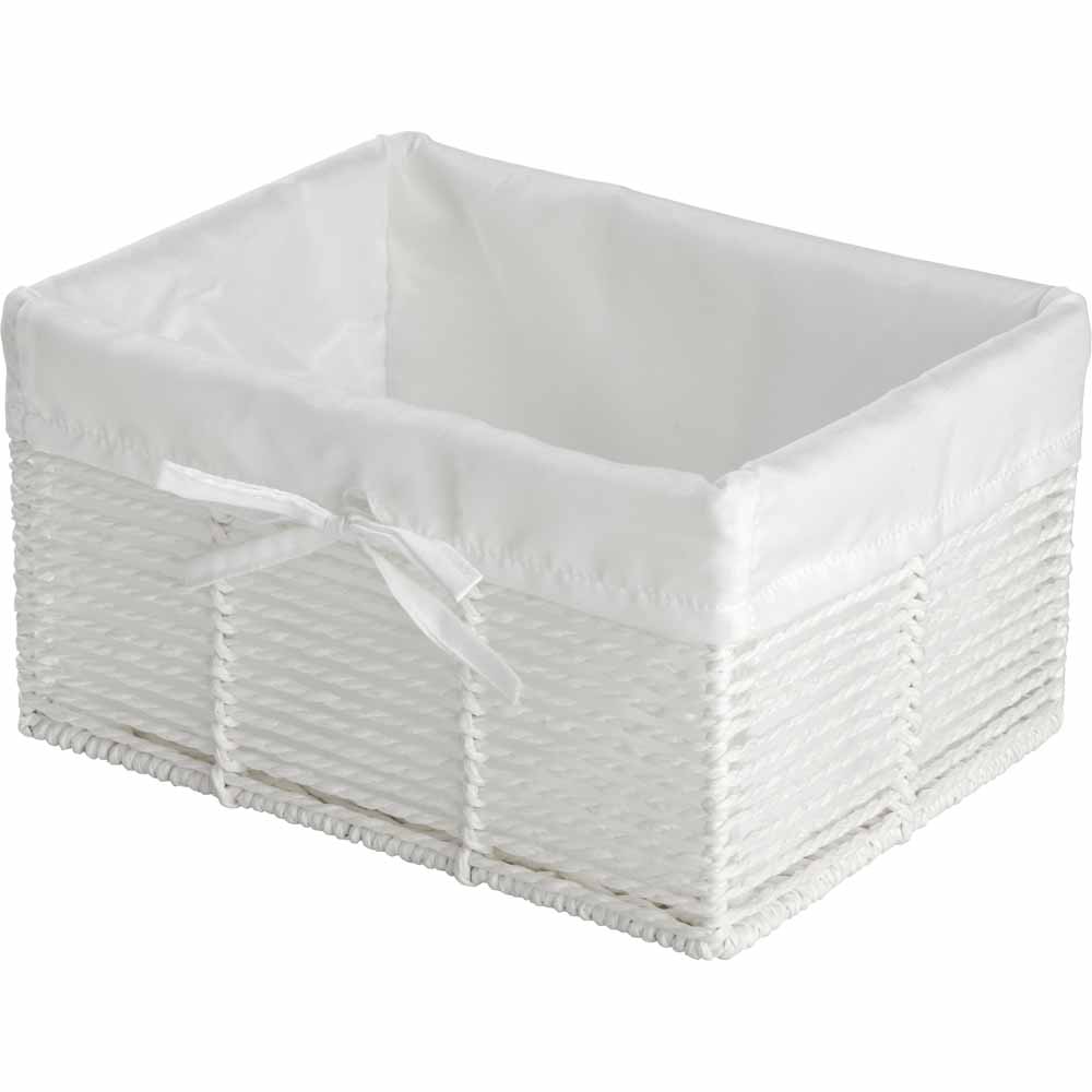 Wilko White Paper Rope Baskets 5 Pack Image 3