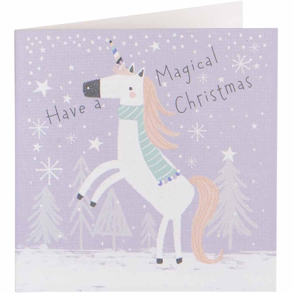 Wilko Kids Unicorn Christmas Cards 20 Pack Image 3