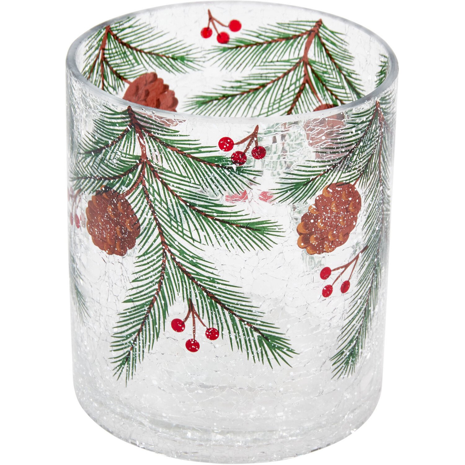 Pinecone Crackle Candle Holder - Clear Image 1