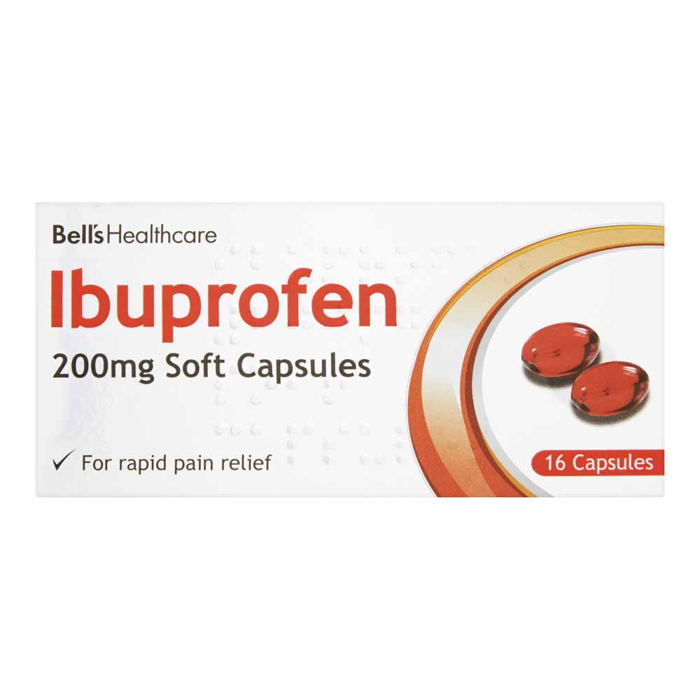 Bells Ibuprofen Liquid Capsules 16 pack  - wilko