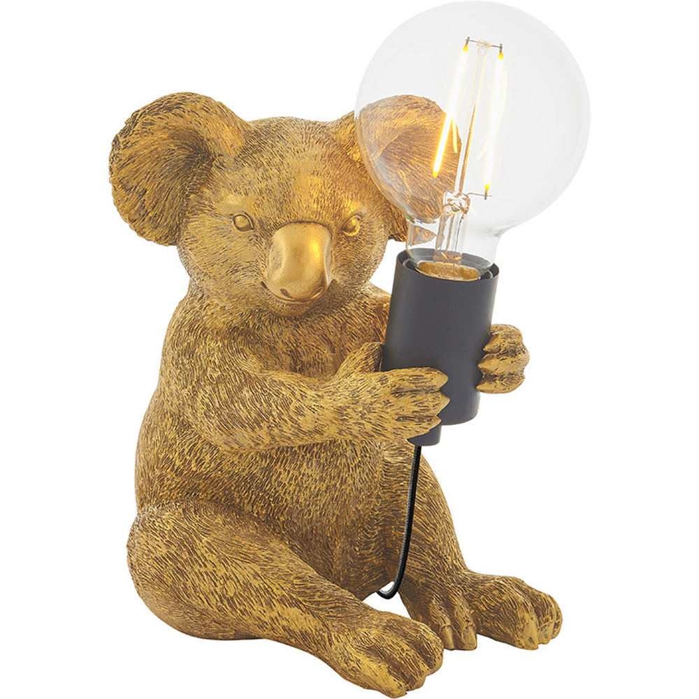 Merano Andria Vintage Gold Paint and Matt Black Koala Table Lamp Image 3