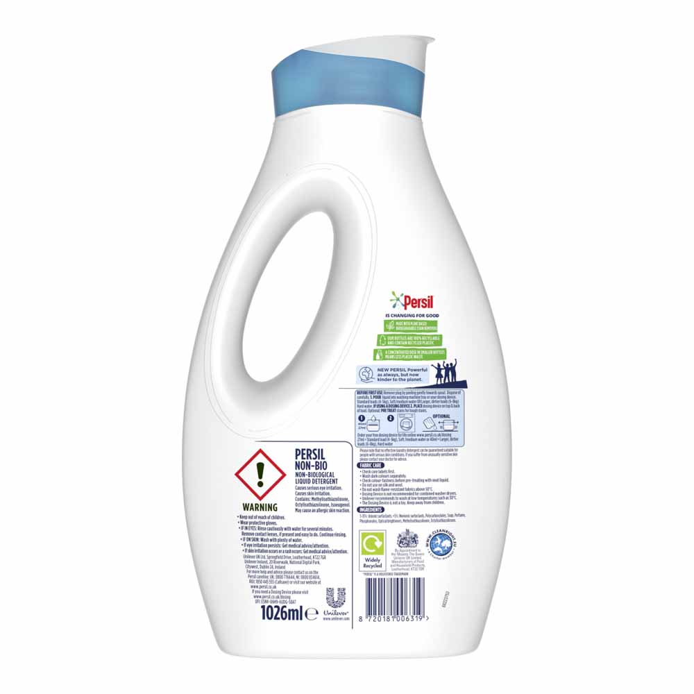 Persil Non Bio Liquid Detergent 38 Washes Case of 5 x 1.026L Image 4