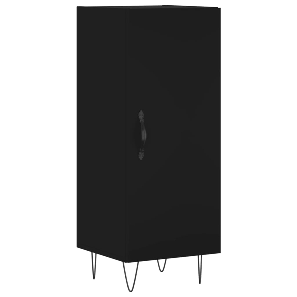 vidaXL Single Door Black Wooden Sideboard Image 2
