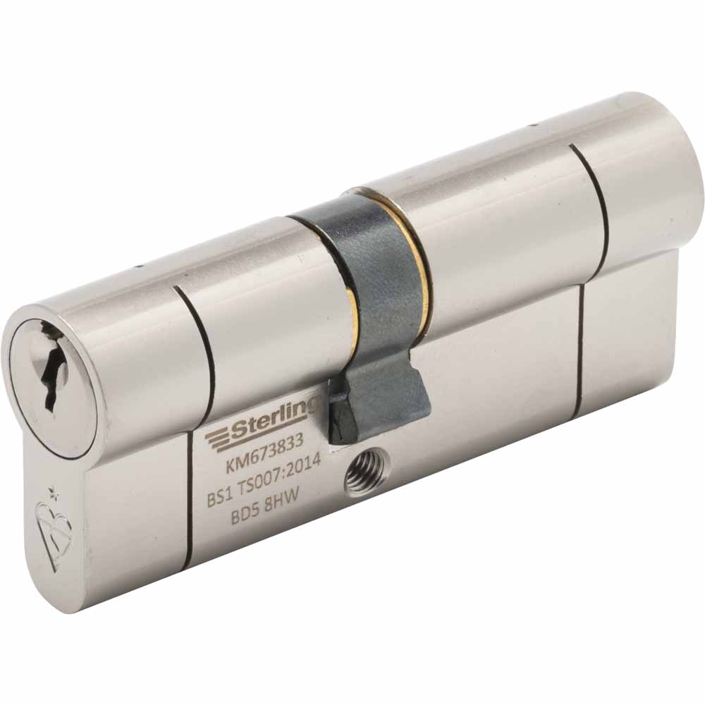 Wilko 40 x 40mm Satin Nickel Euro Profile Double 1 Star Cylinder Door Lock Image 5