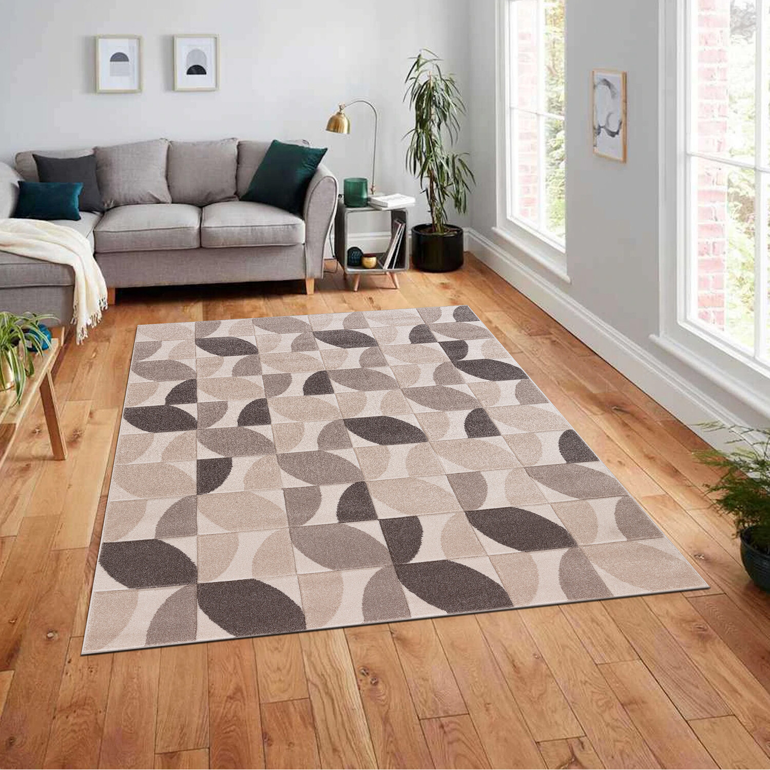 Vera Leaf Natural Rug Neutral Image 1