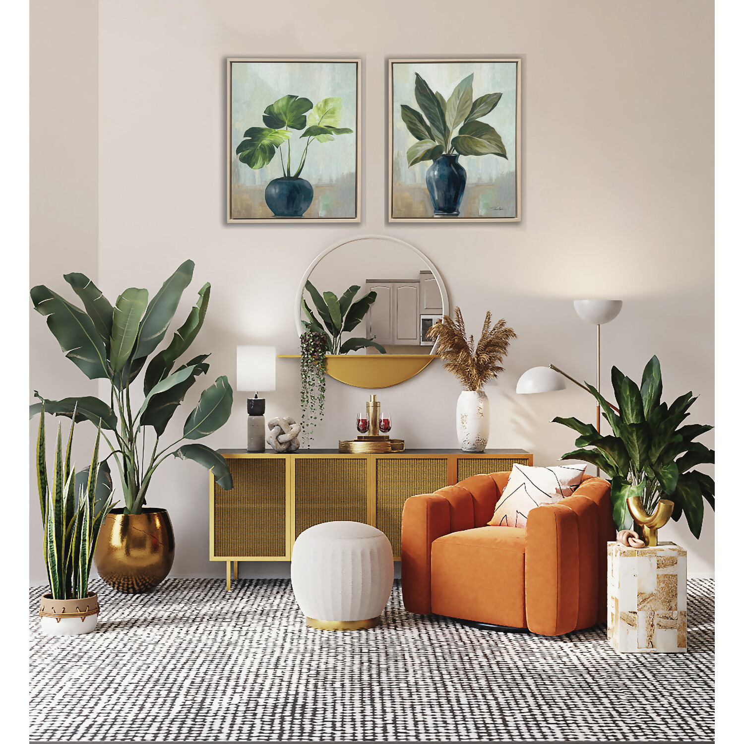 Still Life Plants Framed Canvas - Green Image 4