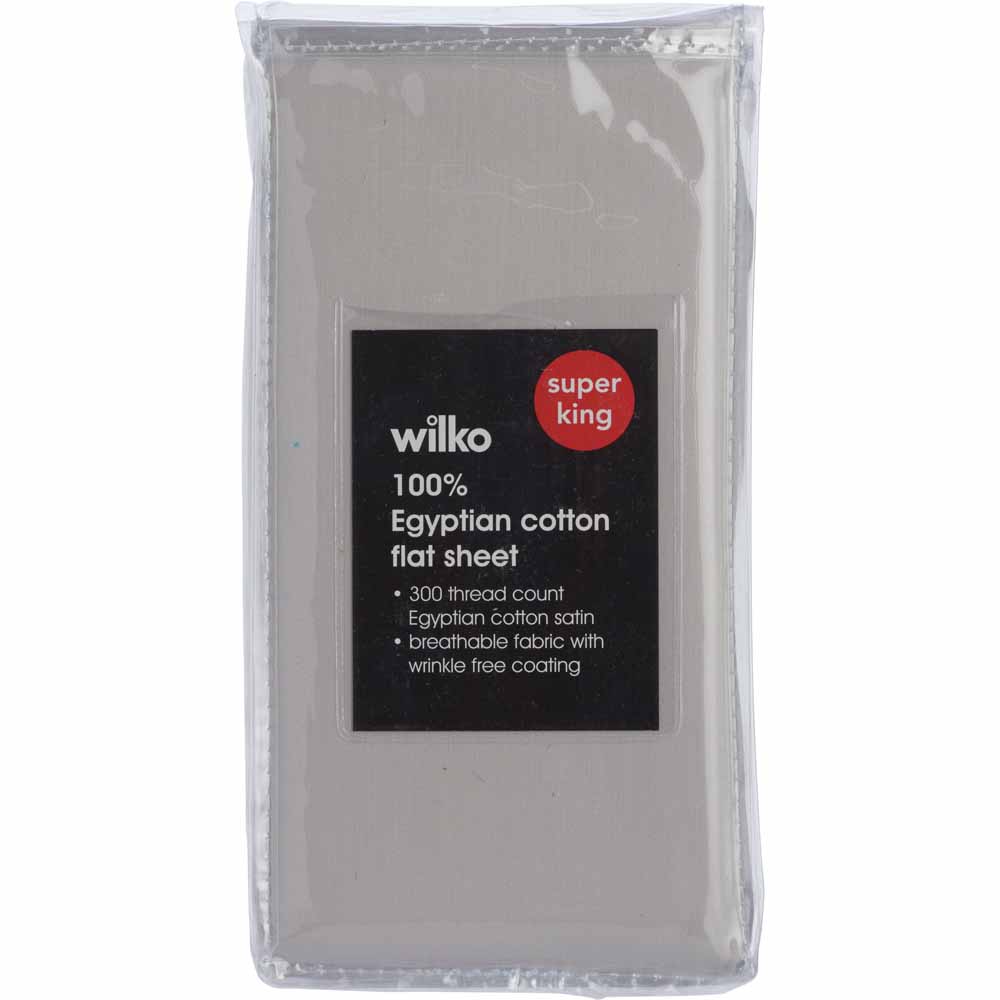 Wilko Best Egyptian Silver Flat Sheet Super King Size Wilko