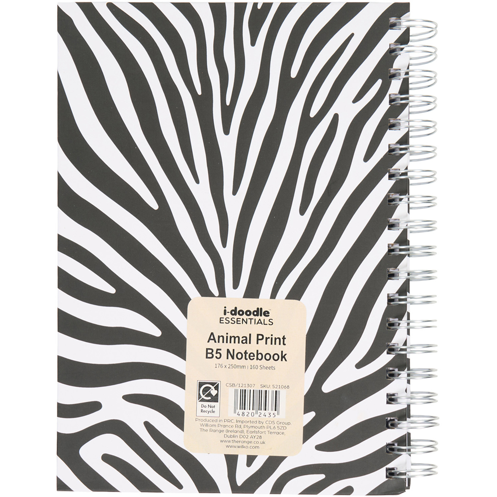 Animal Print B5 Notebook Monochrome Image 2