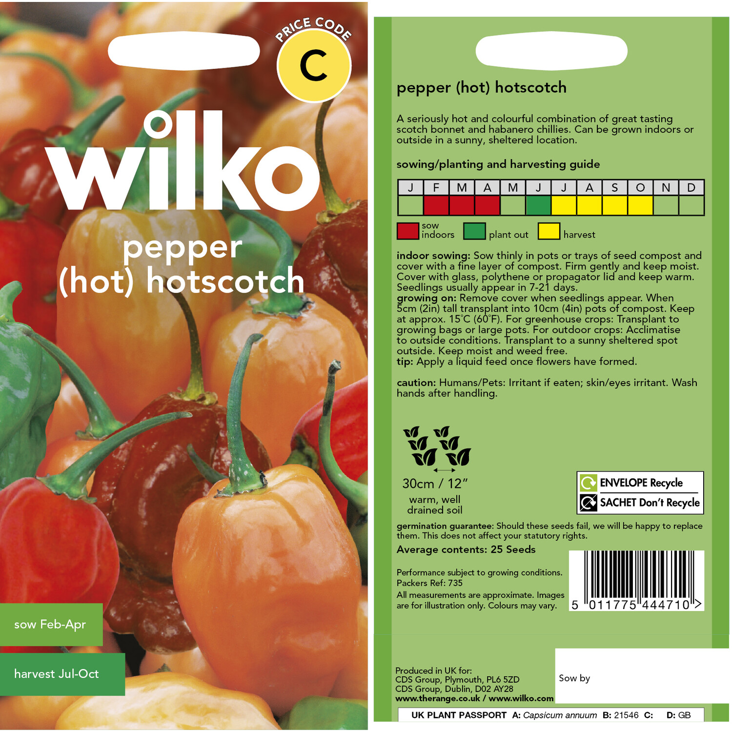 Wilko Pepper Hot Hotscotch Seeds Image 3