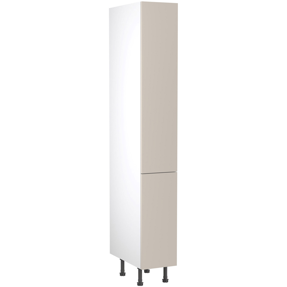 Kitchen Kit Slab Matt Light Grey Pull and Swing Larder Cabinet Flatpack 300mm Image 1