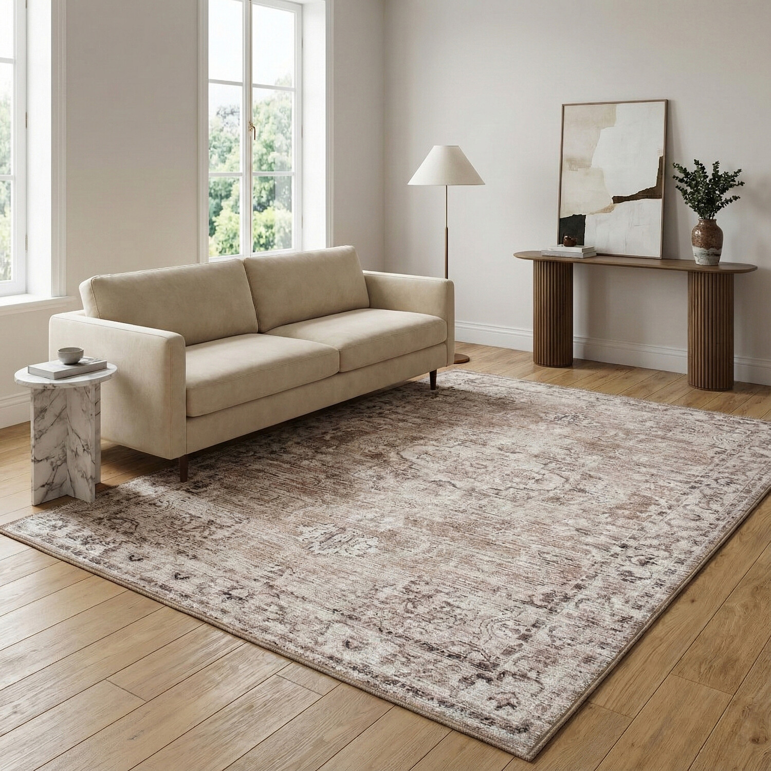 Adeline Washable Rug Neutral 170cm Image 2