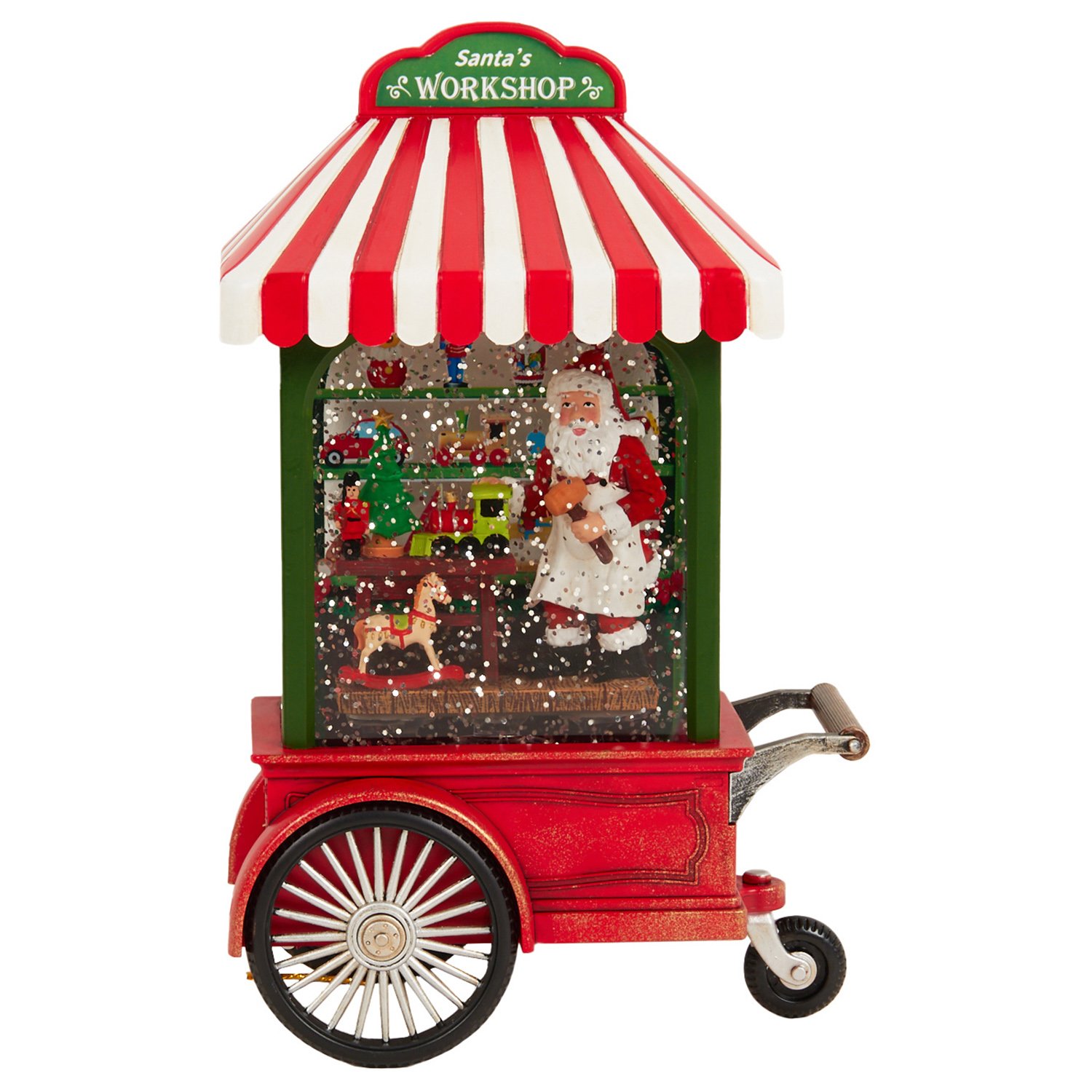 Xmas Ceramic Santa with LED Tree On Sled - Multicolour Image 6
