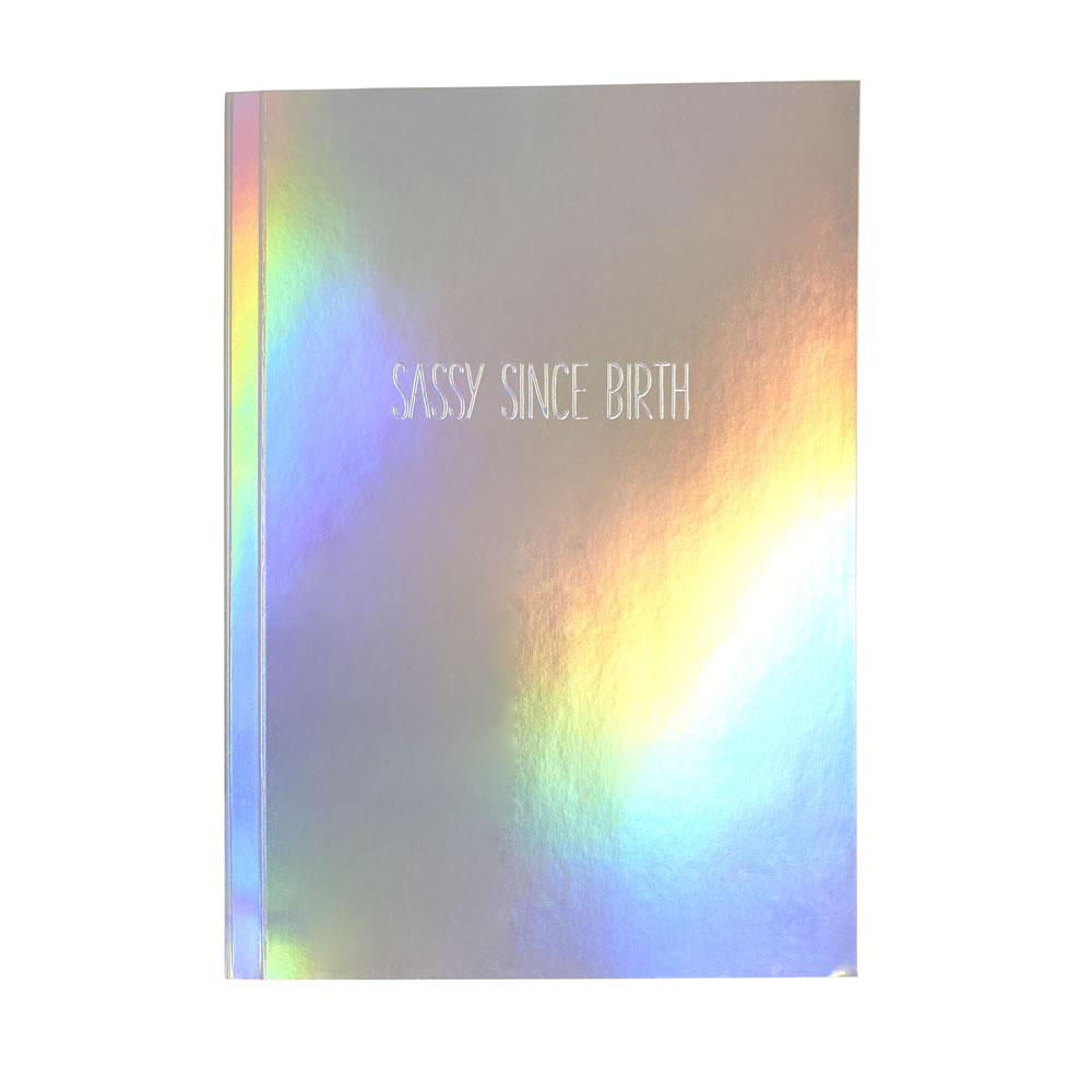 Wilko Sassy A5 Holographic Notebook 96 sheets     80gsm Image 1