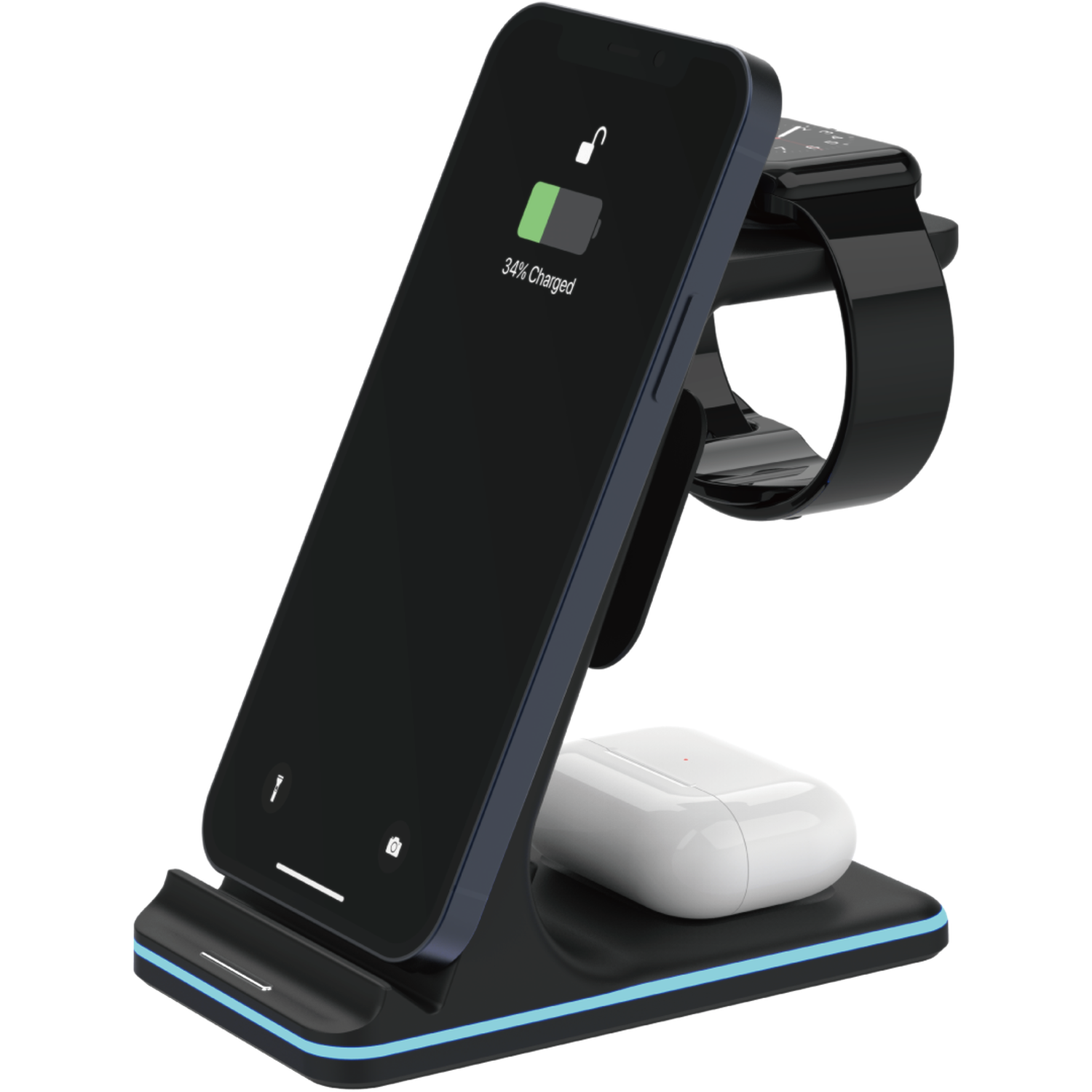 3 in 1 Black Wireless Adaptor and Charging Stand Image 4