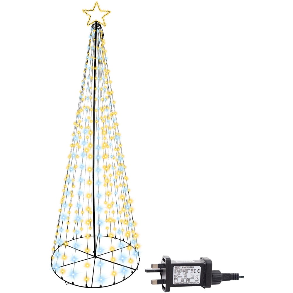 Shatchi White and Warm White LED Pre Lit Maypole Artificial Christmas Tree 7.1ft Image 3