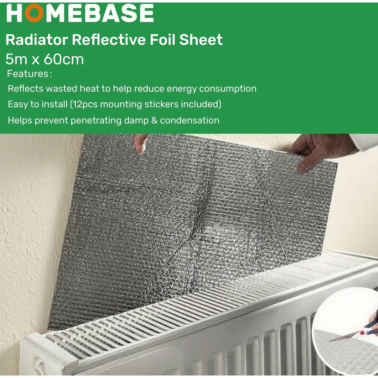 Radiator Reflective Foil Sheet Silver Image 3