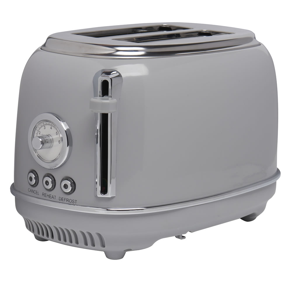 Wilko Grey Retro 2 Slice Toaster Image 2