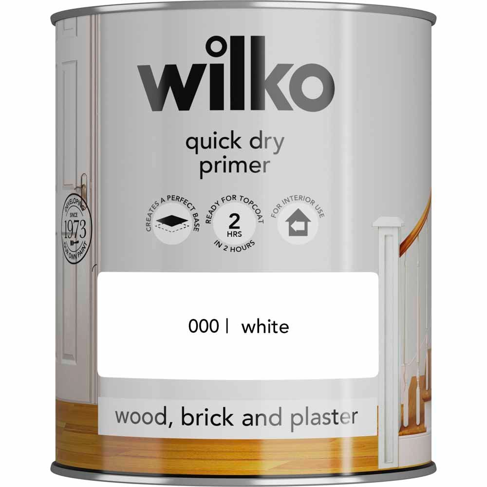 Wilko Wood Brick and Plaster White Quick Dry Primer 750ml Image 2