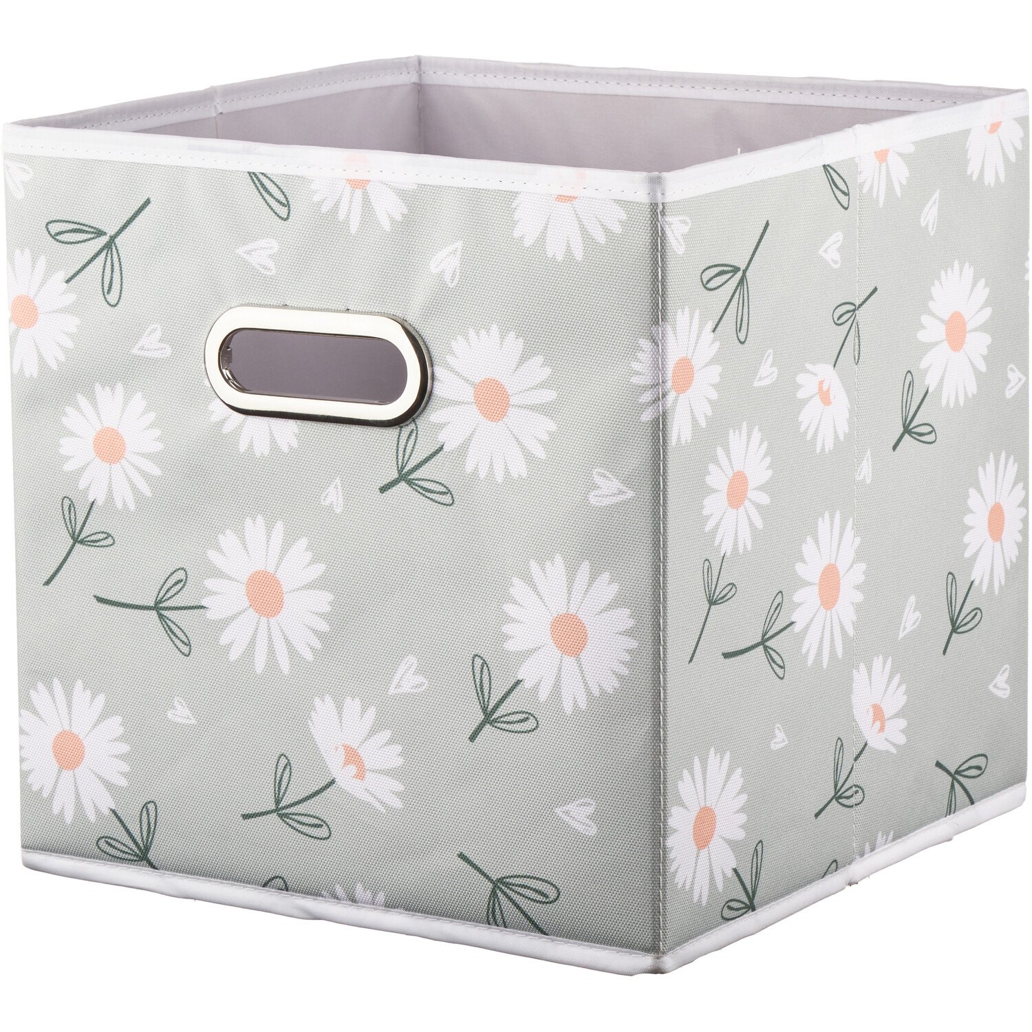 Living Solutions Green Daisy Storage Cube  - Green Image 1