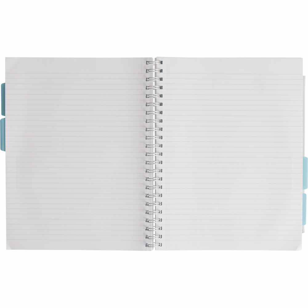 Wilko A4 Blue Project Book with Dividers 200 Pages 80gsm Image 2