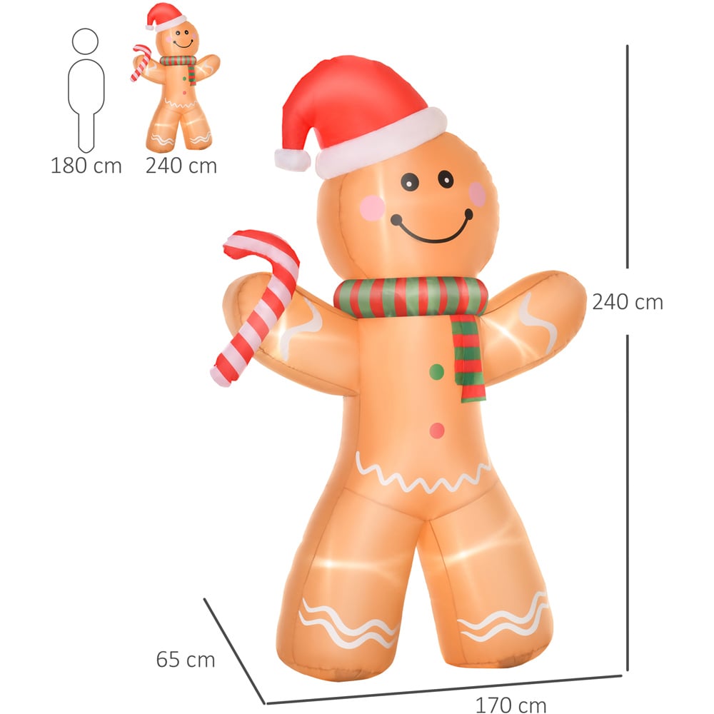 Everglow LED Inflatable Gingerbread Man Decoration 7.8ft Image 8