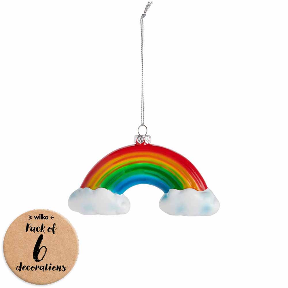 Wilko Merry Rainbow Christmas Decoration 6 Pack Wilko
