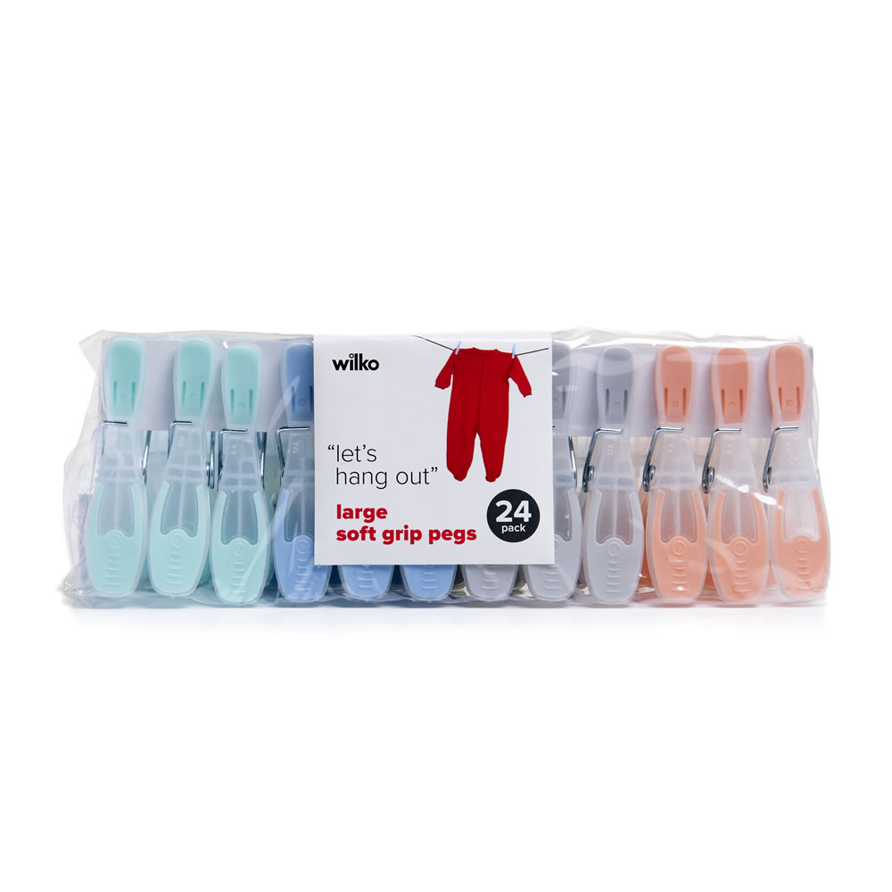 Wilko Soft Grip Pegs Large 24pk Wilko