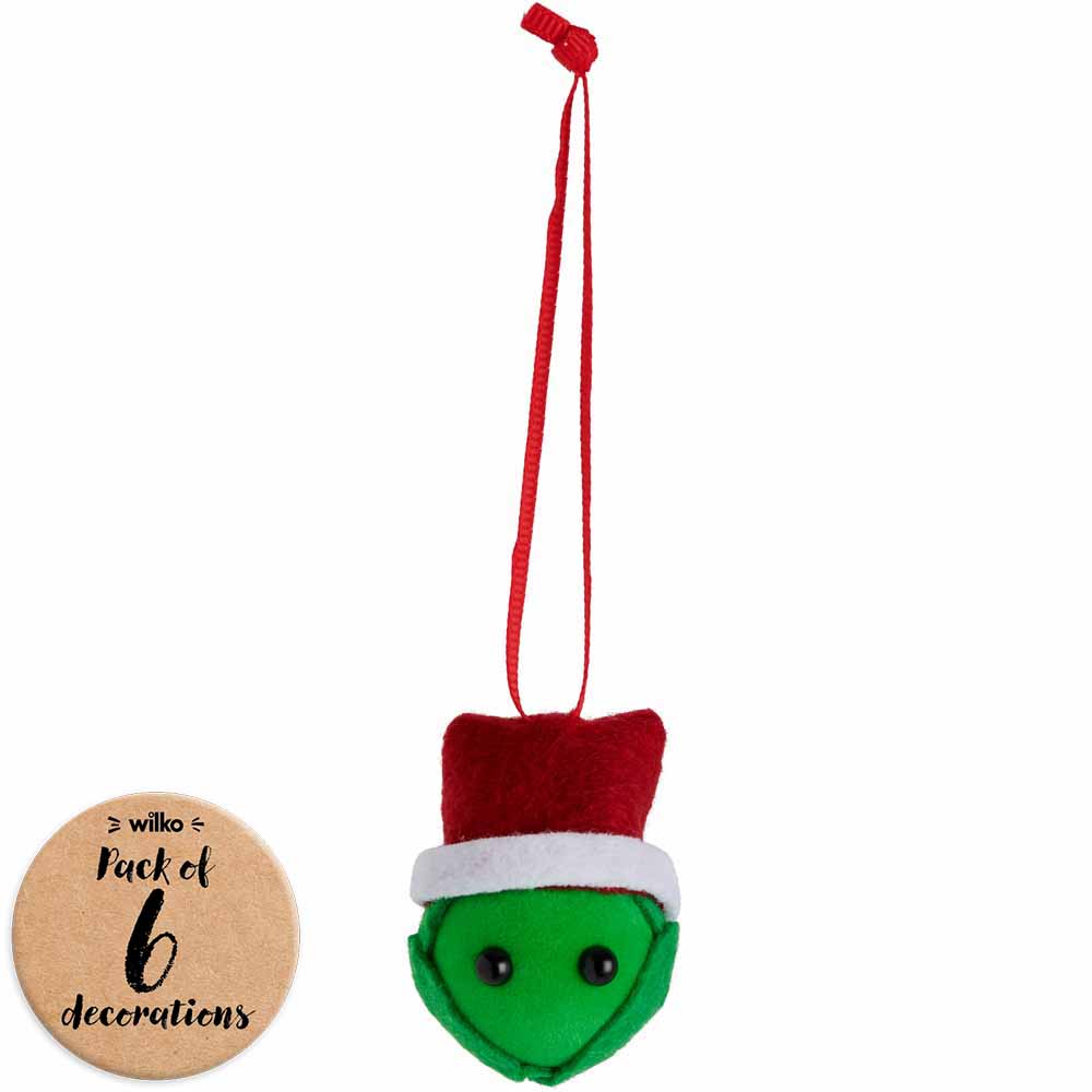 Wilko Merry Mini Sprout Christmas Baublesorations 6 Pack Image 1