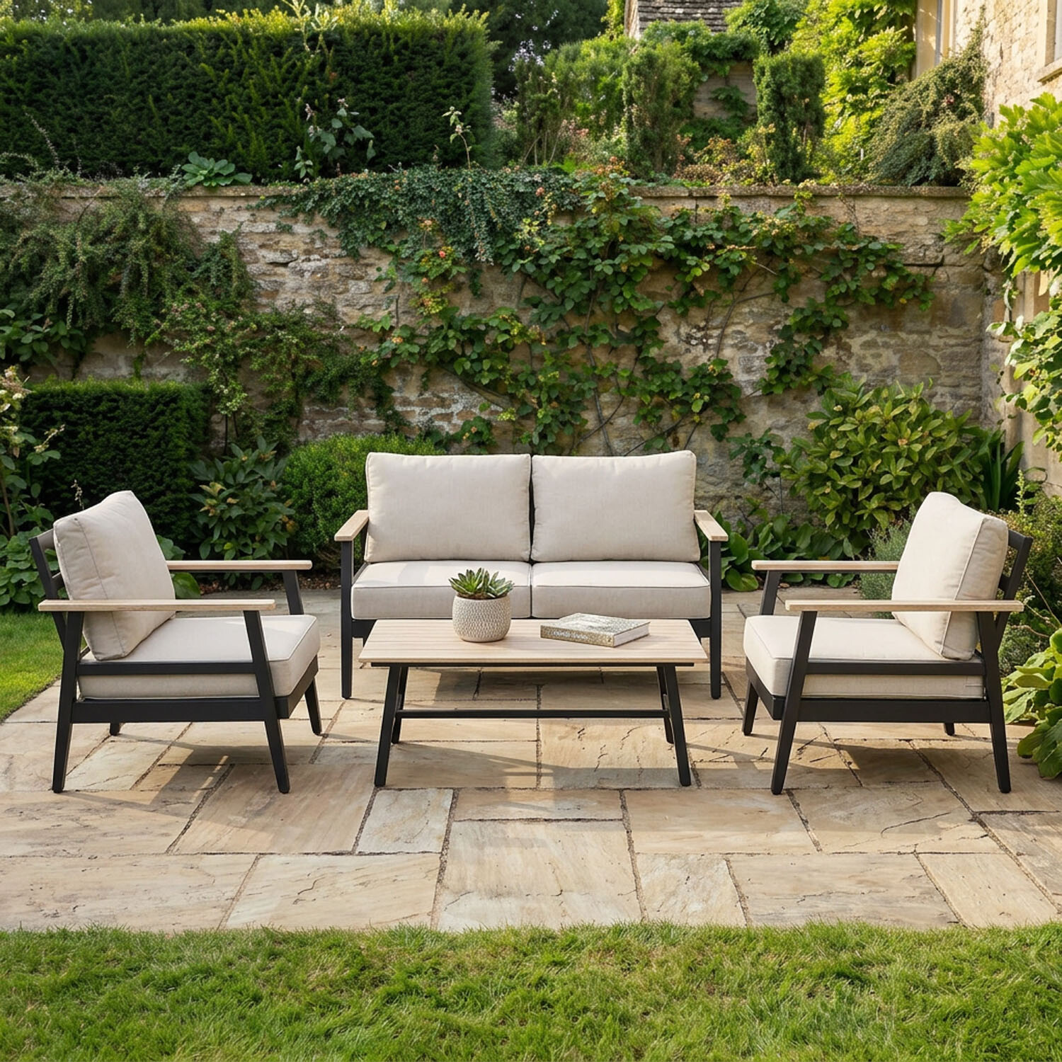 Amaya 4 Seater Grey Outdoor Sofa Set Image 4