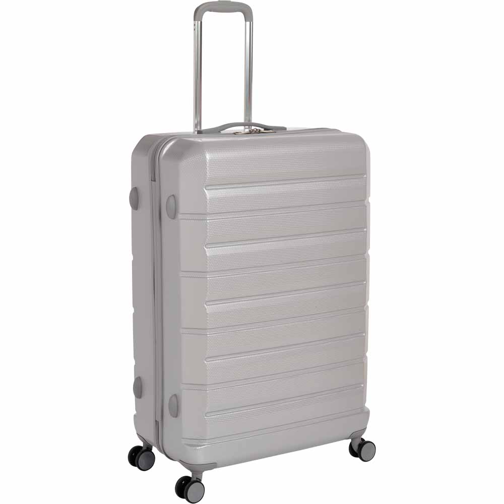 Wilko Hard Shell Suitcase Silver 29 inch Wilko