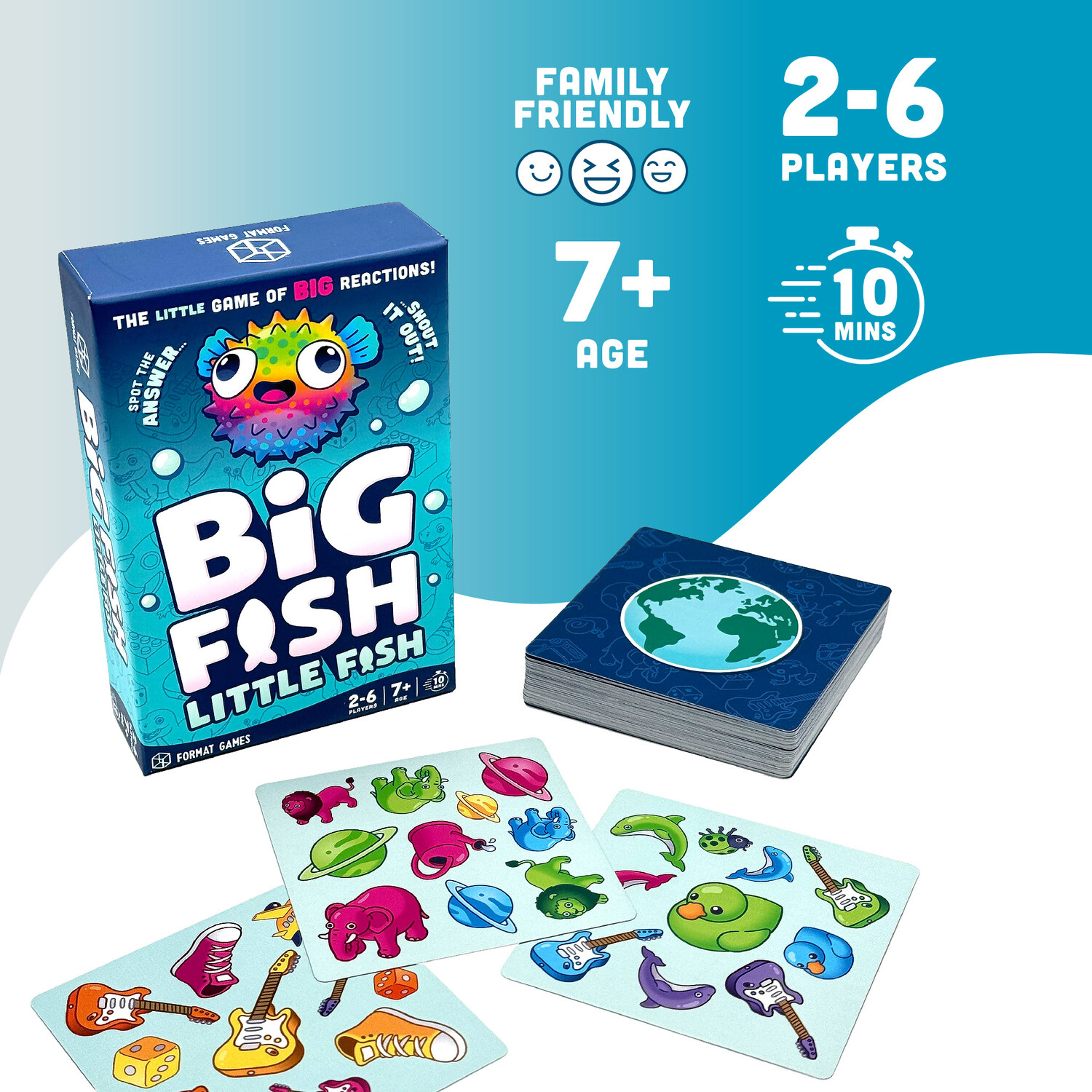 Big Fish Little Fish Fast Card Fun Blue Image 2