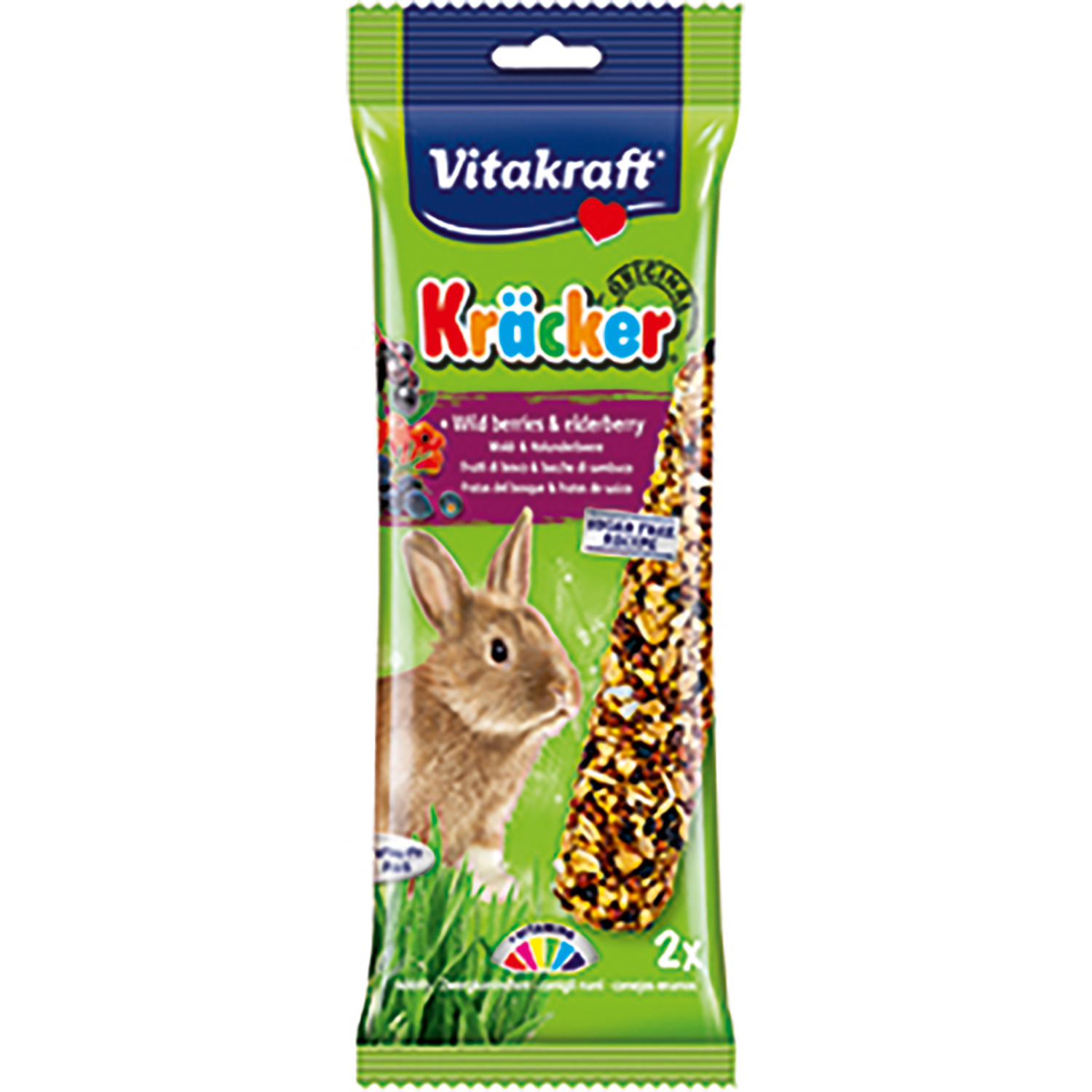 Vitakraft Kracker Rabbit Wild Berry and Elderberry Stick Treat 2 Pack Image