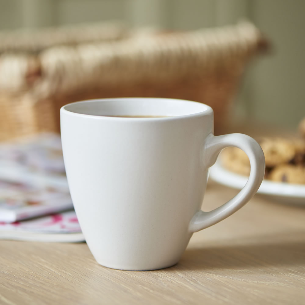 Wilko Cream Ceramic Oval Mug Wilko