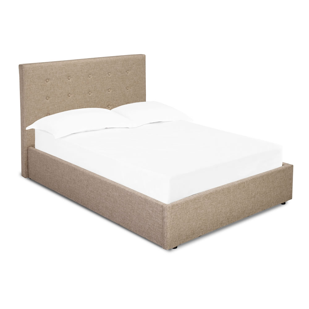 Luca Beige Ottoman Double Bed Image 3