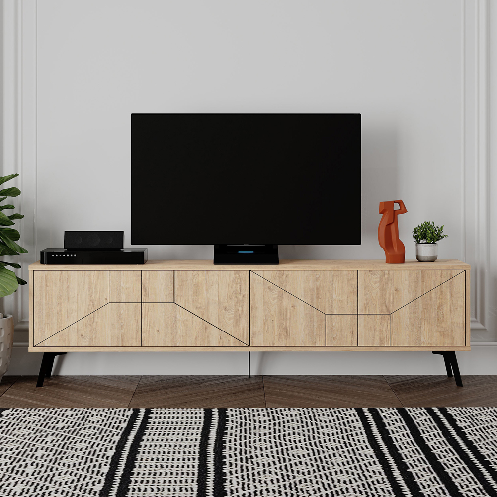 Decortie Dune 4 Door Oak TV Unit Image 3