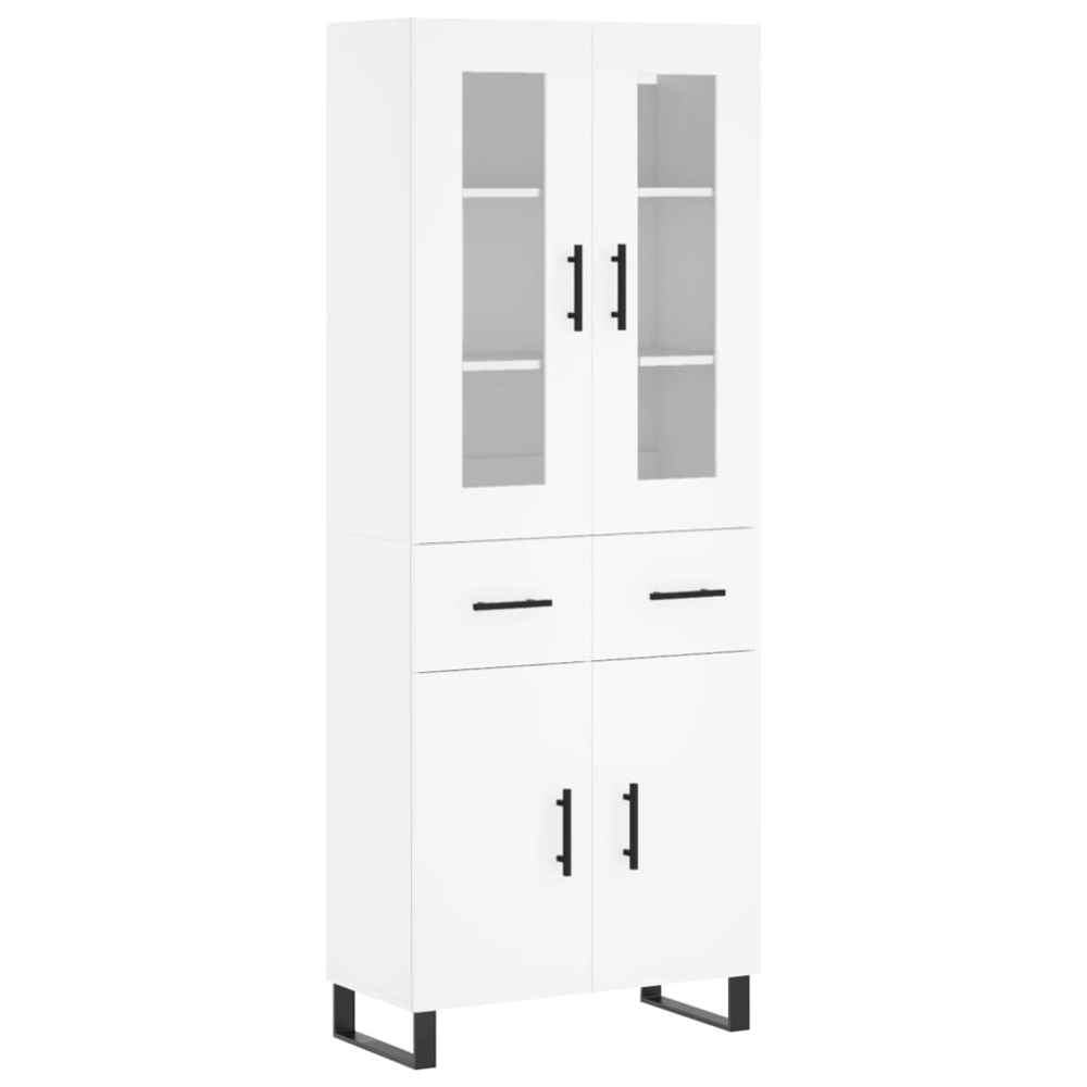 vidaXL 4 Door 2 Drawer White Highboard Image 2