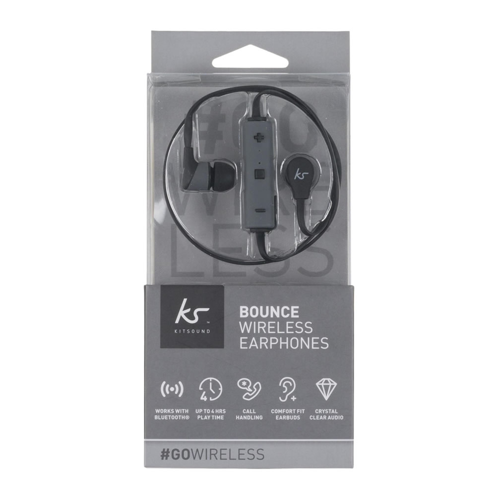 KitSound Black Bounce Wireless Earphones Image 1