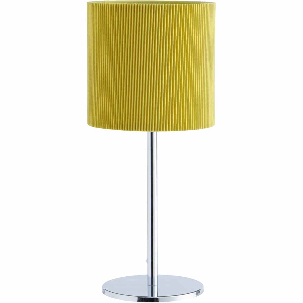 Wilko Mustard Micro Pleat Table Lamp Image 1