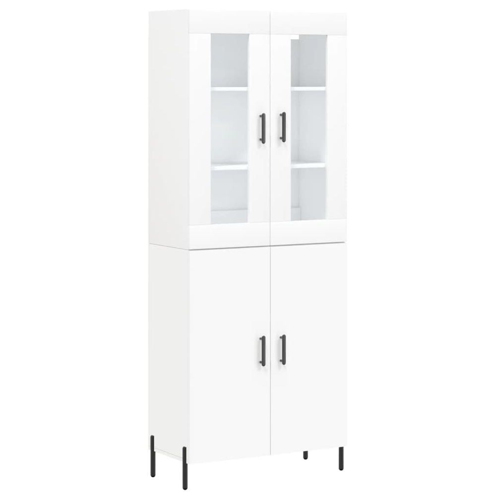vidaXL 4 Door White Highboard Image 2