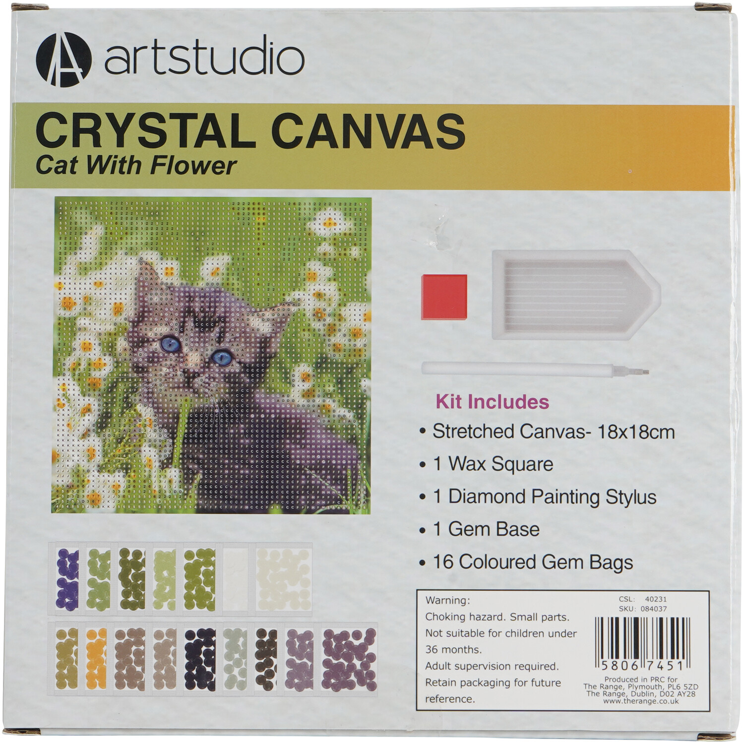 Crystal Canvas Cat or Puppy with Flower Image 6