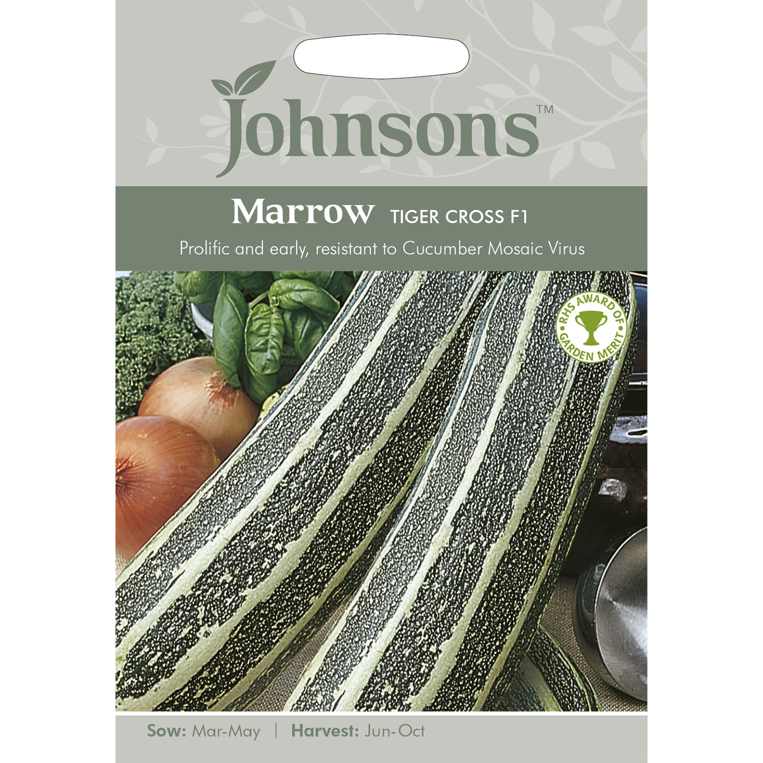 Johnsons Tiger Cross F1 Marrow Seeds Image 2